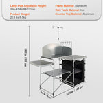 VEVOR Camping Kitchen Table Folding Portable Cook Table 1 Cupboard & Windscreen