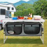 VEVOR Camping Kitchen Table Folding Portable Cook Station 3 Adjustable Heights