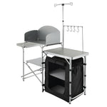 VEVOR Camping Kitchen Table Folding Portable Cook Table 1 Cupboard & Windscreen