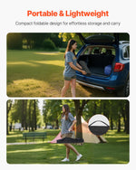 VEVOR Folding Camping Table, Portable Roll Up Side Tables, Lightweight Aluminum Beach Table with Adjustable Height, Top Mesh Layer and Carry Bag, For Outdoor BBQ Tailgating Picnic, Travel, Silver