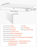 VEVOR Wall Mounted Folding Table, 39.4 x 19.7 inches Wall Mount Table, Floating Desk with Iron Bracket, Fold Down Desk for Small Spaces, Home Office, Dining, Laundry Room, Kitchen, Bar, White