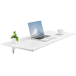 VEVOR Wall Mounted Folding Table, 43.3 x 18 inches Wall Mount Table, Floating Desk with Iron Bracket, Fold Down Desk for Small Spaces, Home Office, Dining, Laundry Room, Kitchen, Bar, White