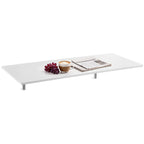 VEVOR Wall Mounted Folding Table, 43.3 x 18 inches Wall Mount Table, Floating Desk with Iron Bracket, Fold Down Desk for Small Spaces, Home Office, Dining, Laundry Room, Kitchen, Bar, White