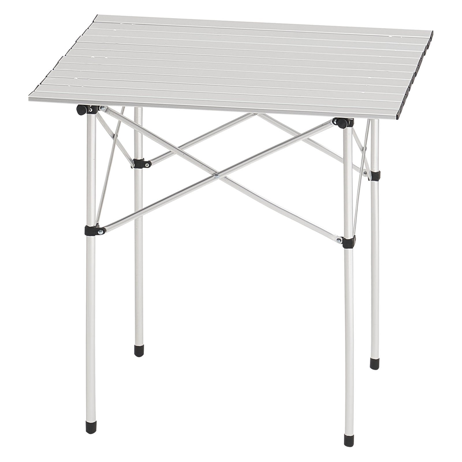 VEVOR Folding Camping Table, Portable Roll Up Side Tables, Small Lightweight Aluminum Beach Table, Compact with Carry Bag, for Outdoor Cooking, Tailgating, Grilling, Picnic, Travel, Silver