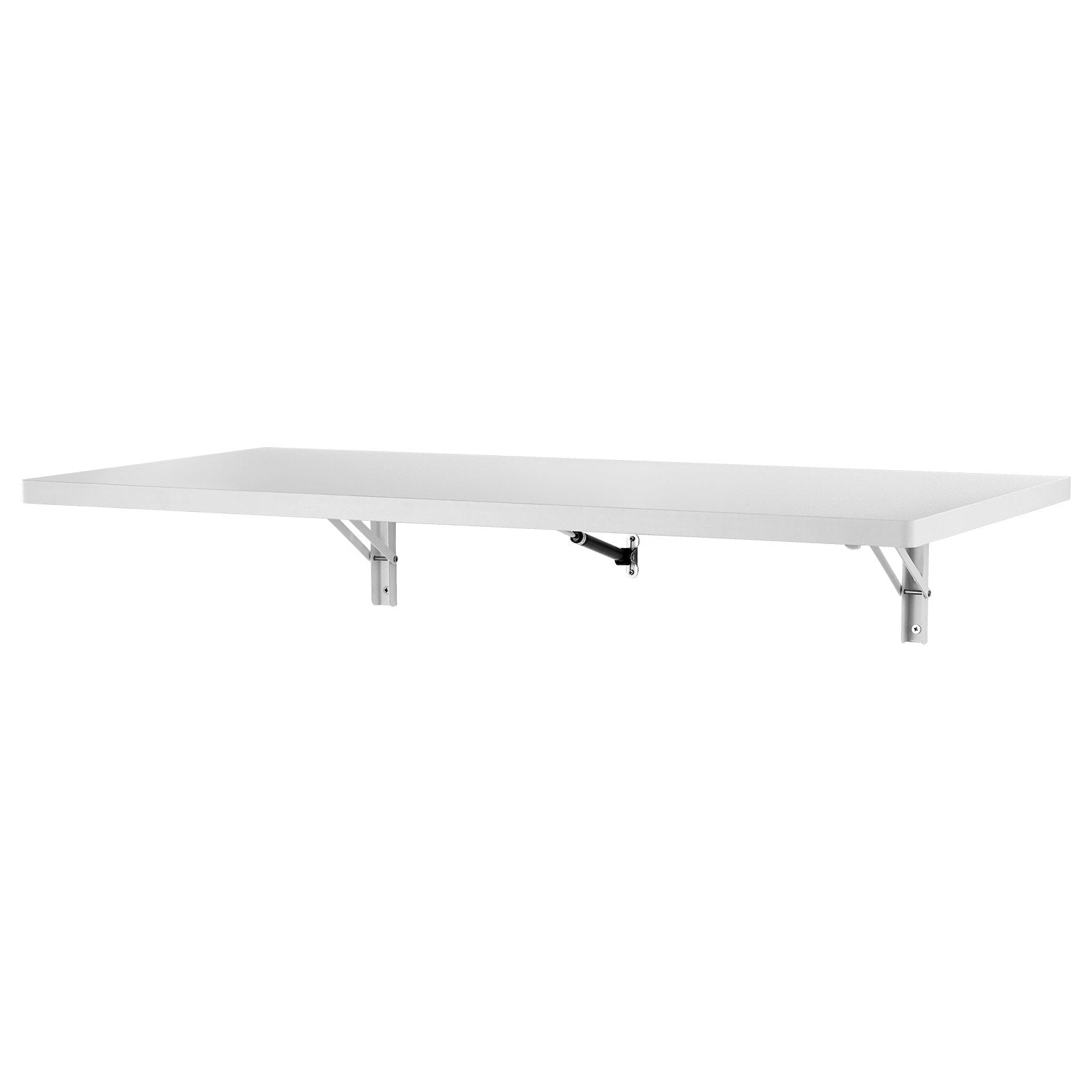 VEVOR Wall Mounted Folding Table, 39.4 x 19.7 inches Wall Mount Table, Floating Desk with Iron Bracket, Fold Down Desk for Small Spaces, Home Office, Dining, Laundry Room, Kitchen, Bar, White