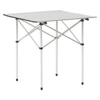 VEVOR Folding Camping Table, Portable Roll Up Side Tables, Small Lightweight Aluminum Beach Table, Compact with Carry Bag, for Outdoor Cooking, Tailgating, Grilling, Picnic, Travel, Silver