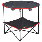 VEVOR Folding Camping Table, Outdoor Portable Side Tables, Lightweight Fold Up Table, 600D Oxford Fabric & Steel Ultra Compact Work Table with Large Storage & Carry Bag, For Beach Picnic, 28.3"x24"