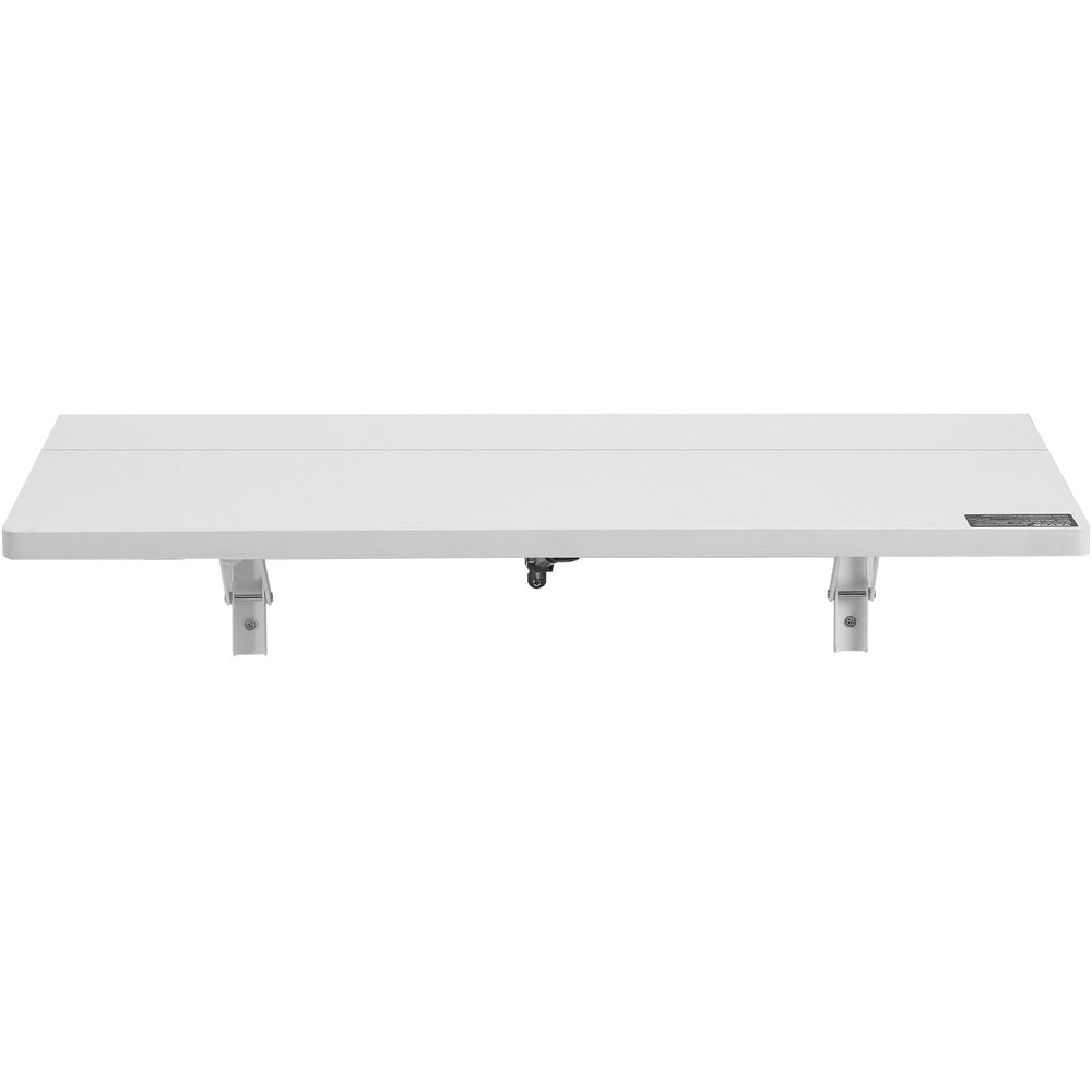 VEVOR Wall Mounted Folding Table, 31.5" x 19.69" Wall Mount Drop Leaf Table, Floating Desk with Iron Bracket, Fold Down Desk for Small Spaces, Home Office, Dining, Laundry Room, Kitchen, Bar, White