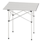 VEVOR Folding Camping Table, Portable Roll Up Side Tables, Small Lightweight Aluminum Beach Table, Compact with Carry Bag, for Outdoor Cooking, Tailgating, Grilling, Picnic, Travel, Silver