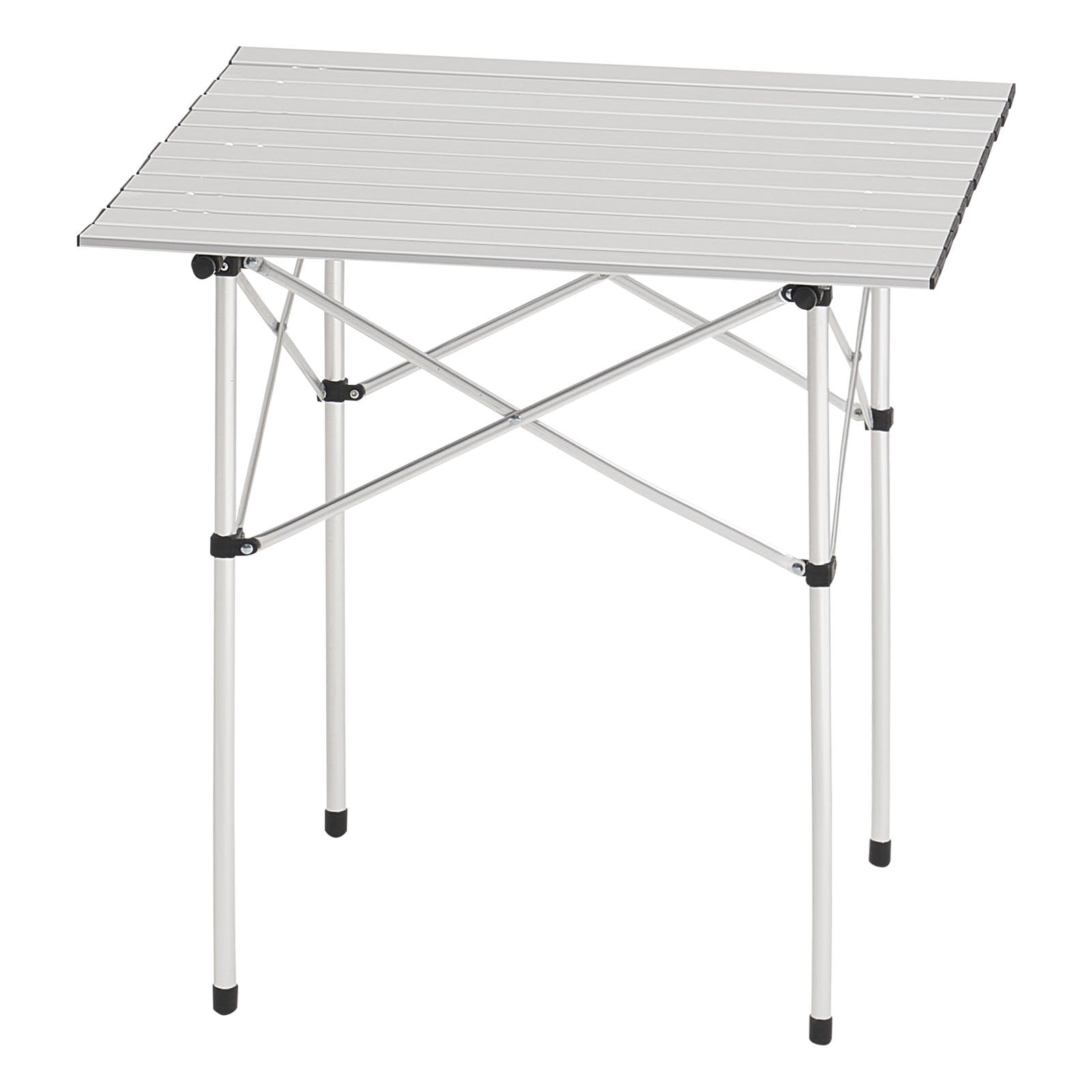 VEVOR Folding Camping Table, Portable Roll Up Side Tables, Small Lightweight Aluminum Beach Table, Compact with Carry Bag, for Outdoor Cooking, Tailgating, Grilling, Picnic, Travel, Silver