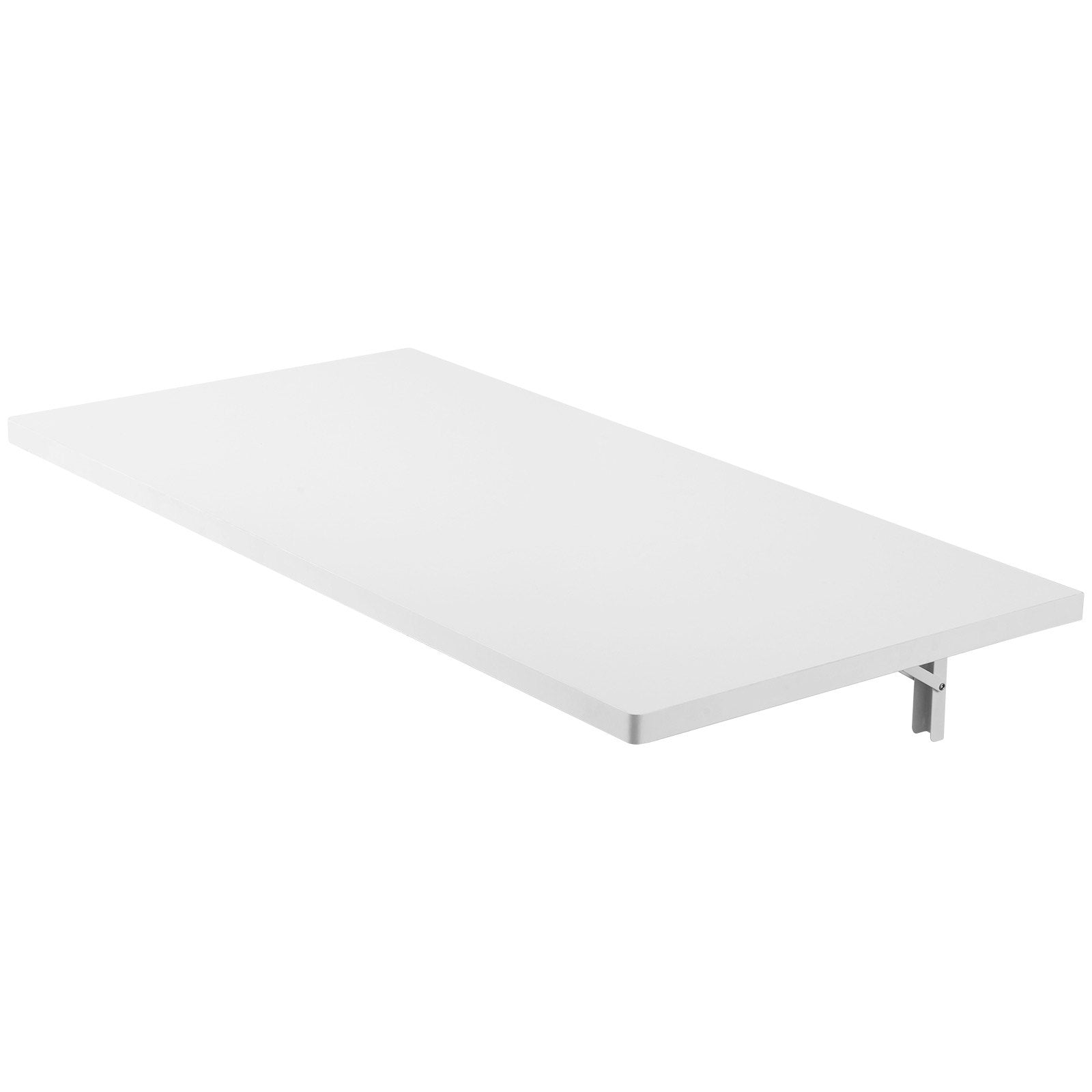 VEVOR Wall Mounted Folding Table, 39.4 x 19.7 inches Wall Mount Table, Floating Desk with Iron Bracket, Fold Down Desk for Small Spaces, Home Office, Dining, Laundry Room, Kitchen, Bar, White