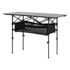 VEVOR Folding Camping Table, Portable Roll Up Side Tables, Lightweight Aluminum Beach Table with Adjustable Height, Large Storage Bag and Carry Bag, For Outdoor BBQ Tailgating Picnic, Travel, Black