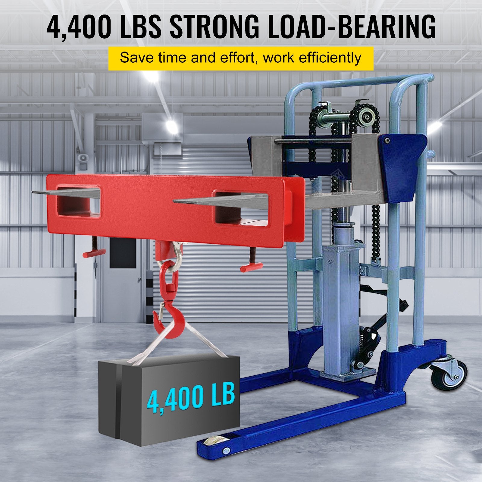 VEVOR 2 Ton Forklift Lifting Hook 4000 LBS/2000KG Capacity Lift Truck Fork Hoist Swivel Hook Mobile Crane Forklift Attachments