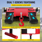 VEVOR 3 Ton Forklift Lifting Hook 6000 LBS/3000KG Capacity Lift Truck Fork Hoist Swivel Hook Mobile Crane Forklift Attachments