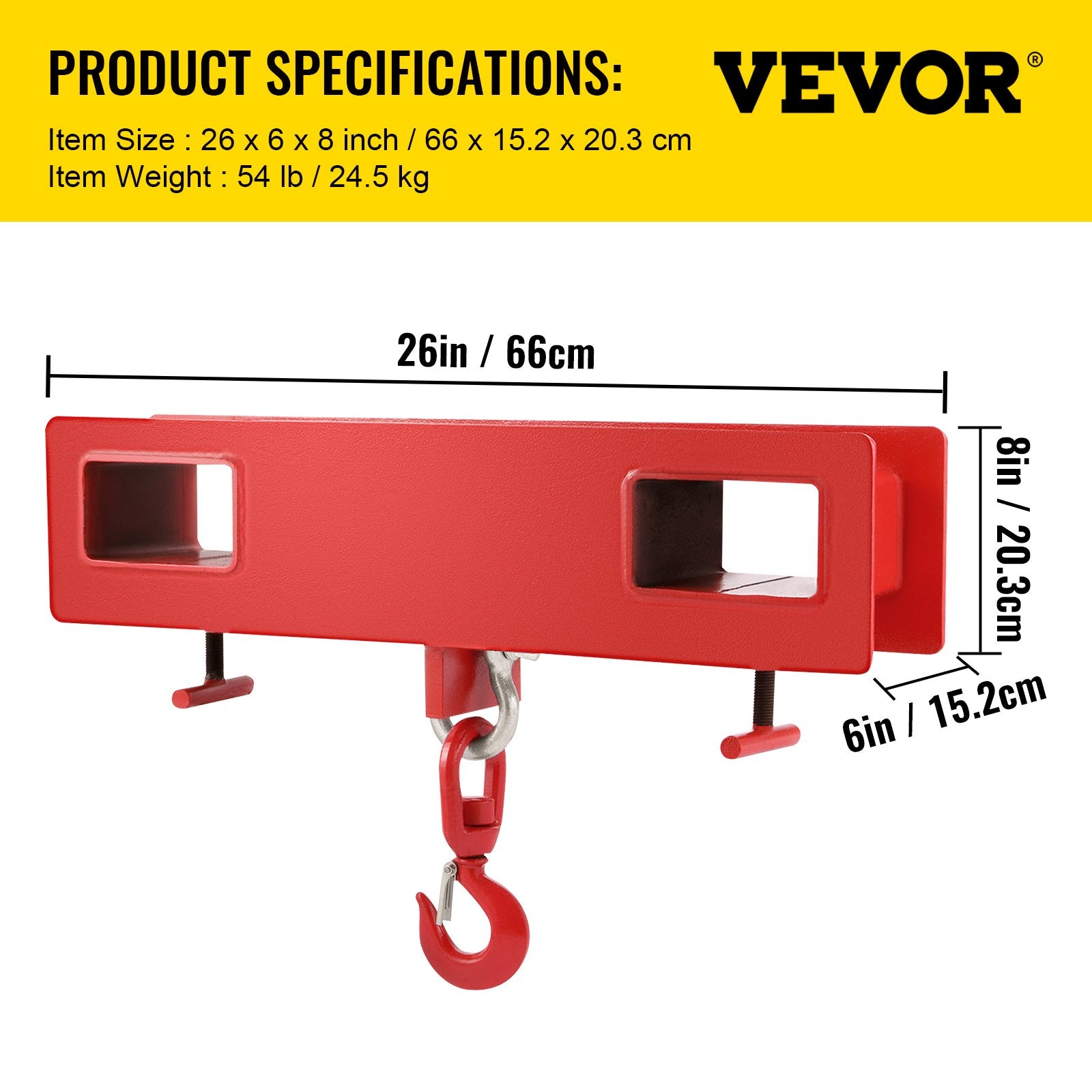 VEVOR 2 Ton Forklift Lifting Hook 4000 LBS/2000KG Capacity Lift Truck Fork Hoist Swivel Hook Mobile Crane Forklift Attachments