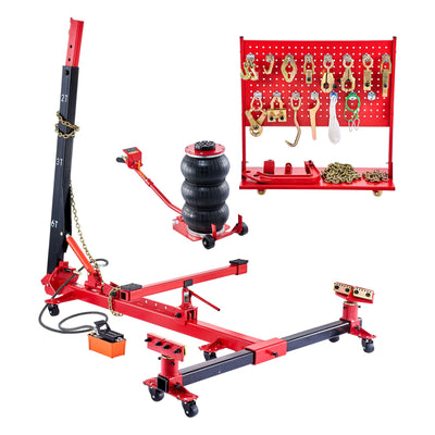 VEVOR Auto Body Frame Puller Straightener, 6T Tension Car Body Repair Equipment with 3T Airbag Jack & 6000PSI Hydraulic Foot Pump, Include 16 Straightening Tools, for Auto Repair Shop Sedan SUV Pickup