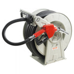 VEVOR Fuel Hose Reel, 25.4 mm x 15.24 m, Extra Long Retractable Diesel Hose Reel, Heavy-Duty Carbon Steel Construction with Automatic Fuel Nozzle, NBR Rubber Hose for Aircraft Ship Vehicle Tank Truck, 20.68 bar