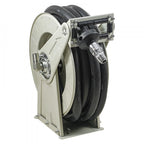 VEVOR Fuel Hose Reel, 19.05 mm x 20.12 m, Extra Long Retractable Diesel Hose Reel, Heavy-Duty Carbon Steel Construction with Automatic Fuel Nozzle, NBR Rubber Hose for Aircraft Ship Vehicle Tank Truck, 20.68 bar