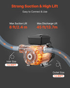 VEVOR Oil Transfer Pump 230V, 16 GPM 60 L/min, AC Electric Fuel Transfer Pump for Diesel Kerosene Biodiesel, 8 ft/2.4 m Max Suction Lift, 45 ft/13.7 m Max Lift, for Vehicles, Construction Sites, Farms