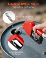 VEVOR Fuel Transfer Pump 230V, 16 GPM 60 L/min, AC Electric Oil Transfer Pump for Diesel Kerosene Biodiesel, with Auto Fuel Nozzle & 2 Hoses, 45 ft/13.7 m Max Lift, for Vehicles, Construction Sites