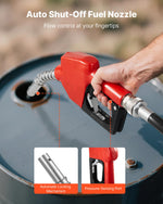 VEVOR Fuel Transfer Pump 230V, 15 GPM 57 L/min, AC Electric Oil Transfer Pump, with Auto Shut-Off Fuel Nozzle & Discharge Hose, High Flow Kit for Gasoline, Diesel, Kerosene, Biodiesel, Ethanol Blends