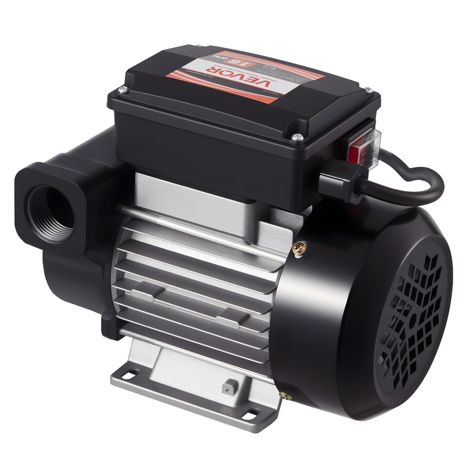 VEVOR Oil Transfer Pump 230V, 16 GPM 60 L/min, AC Electric Fuel Transfer Pump for Diesel Kerosene Biodiesel, 8 ft/2.4 m Max Suction Lift, 45 ft/13.7 m Max Lift, for Vehicles, Construction Sites, Farms