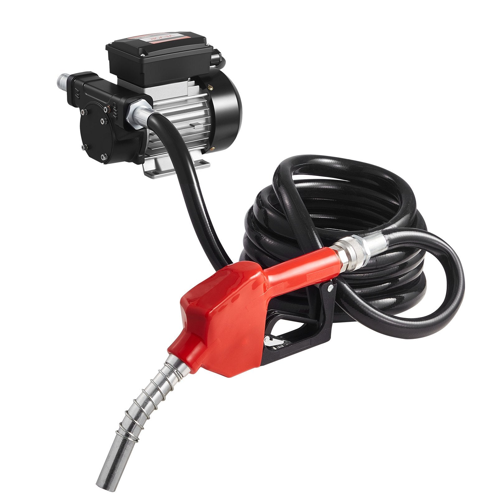 VEVOR Fuel Transfer Pump 230V, 16 GPM 60 L/min, AC Electric Oil Transfer Pump for Diesel Kerosene Biodiesel, with Auto Fuel Nozzle & 2 Hoses, 45 ft/13.7 m Max Lift, for Vehicles, Construction Sites