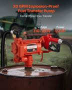 VEVOR Fuel Transfer Pump 230V, 20 GPM 76 L/min, AC Electric Oil Transfer Pump, with Auto Shut-Off Fuel Nozzle & Discharge Hose, High Flow Kit for Gasoline, Diesel, Kerosene, Biodiesel, Ethanol Blends