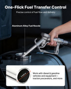 VEVOR Fuel Transfer Pump, 12V DC 57 L/min, Cast Iron Diesel Transfer Pump Kit, with Manual Shut-Off Nozzle, Discharge Hose, Overheat Protection, 1/3 HP Explosion-Proof, for Gasoline Diesel Kerosene