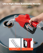 VEVOR Fuel Transfer Pump 230V, 20 GPM 76 L/min, AC Electric Oil Transfer Pump, with Auto Shut-Off Fuel Nozzle & Discharge Hose, High Flow Kit for Gasoline, Diesel, Kerosene, Biodiesel, Ethanol Blends