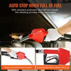 VEVOR Fuel Transfer Pump, 12V DC 57L/min(15 GPM) 186W(1/4 HP), Portable Electric Diesel Transfer Pump with Auto Shut-Off Fuel Nozzle, Long Inlet & Outlet Hose for Gasoline, Diesel, Kerosene, Methanol Blends