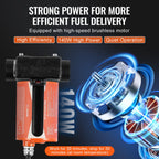 VEVOR Fuel Transfer Pump, 12V DC 19L/min(5 GPM) 75W(1/10 HP), Portable Electric Diesel Transfer Pump with Auto Shut-Off Fuel Nozzle, Long Inlet & Outlet Hose for Gasoline Diesel, Kerosene, Methanol Blends