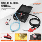VEVOR Fuel Transfer Pump, 12V DC 38 L/min(10 GPM) 186W(1/4 HP), Portable Electric Diesel Transfer Pump with Automatic Shut-Off Fuel Nozzle, High Flow, Long Inlet & Outlet Hose for Diesel, Kerosene, Transformer Fuel
