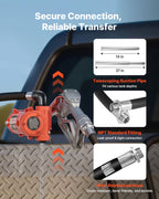 VEVOR Fuel Transfer Pump, 12V DC 57 L/min, Cast Iron Diesel Transfer Pump Kit, with Manual Nozzle, Discharge Hose, Overheat Protection, Power Cable, Explosion-Proof, for Gasoline, Diesel, Kerosene