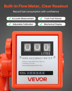 VEVOR Fuel Transfer Pump 230V, 20 GPM 76 L/min, AC Electric Oil Transfer Pump, with Meter, Auto Shut-Off Fuel Nozzle & Discharge Hose, High Flow for Gasoline, Diesel, Kerosene, Biodiesel, Ethanol