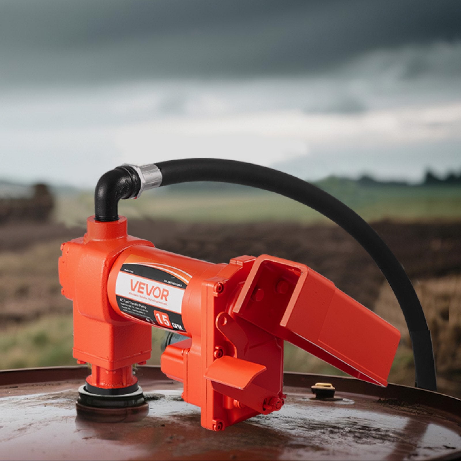 VEVOR Fuel Transfer Pump 230V, 15 GPM 57 L/min, AC Electric Oil Transfer Pump, 8 ft/2.4 m Max Suction Lift, 37 ft/11.28 m Max Lift, Overheat Protection, for Gasoline Diesel Kerosene Biodiesel Ethanol