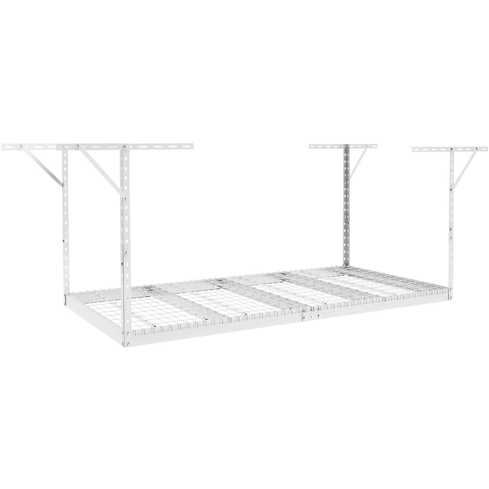 VEVOR Overhead Garage Storage Rack, 48x96 inch Garage Ceiling Storage Racks, Heavy Duty Adjustable Cold Rolled Steel Racks for Garage Storage, Organization, 600 lbs Load Capacity, 22''-40", White