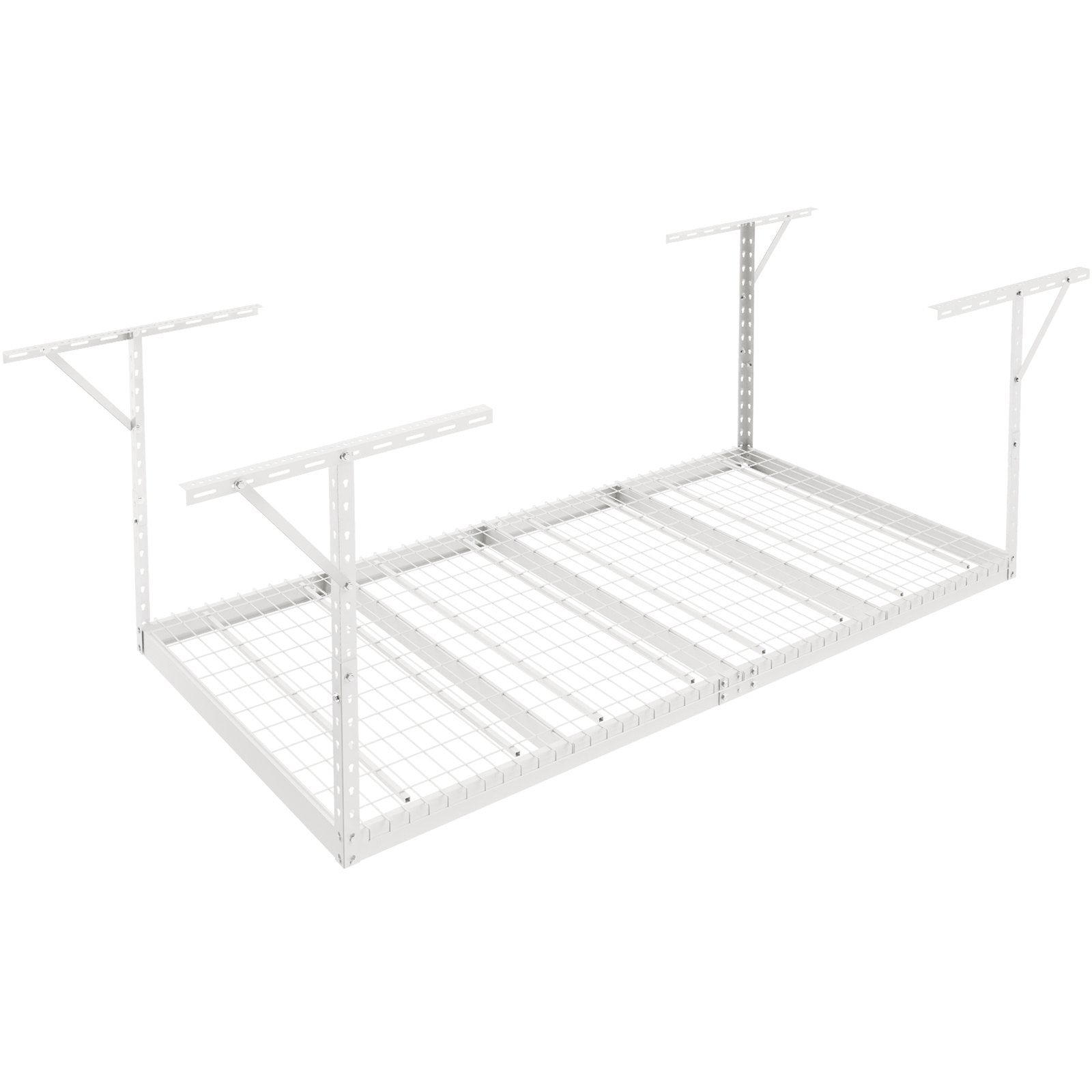 VEVOR Overhead Garage Storage Rack, 48x96 inch Garage Ceiling Storage Racks, Heavy Duty Adjustable Cold Rolled Steel Racks for Garage Storage, Organization, 600 lbs Load Capacity, 22''-40", White