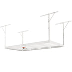 VEVOR Overhead Garage Storage Rack, 48x96 inch Garage Ceiling Storage Racks, Heavy Duty Adjustable Cold Rolled Steel Racks for Garage Storage, Organization, 600 lbs Load Capacity, 22''-40", White