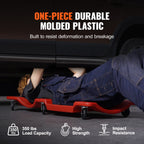 VEVOR Mechanic Plastic Creeper, 1016 mm, 158.8 kg Capacity Automotive Rolling Garage Creeper with Molded Ergonomic HDPE Body Padded Headrest & Dual Tool Trays 6 Wheels, for Garage Shop Auto Repair
