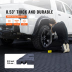 VEVOR Garage Tiles Interlocking, 12 x 12 x 0.53 inch 25 Pack Garage Floor Covering Tiles, Non-Slip Double-Sided Texture Garage Flooring Tiles, for Garages, Basements, Repair Shops, Graphite Gray