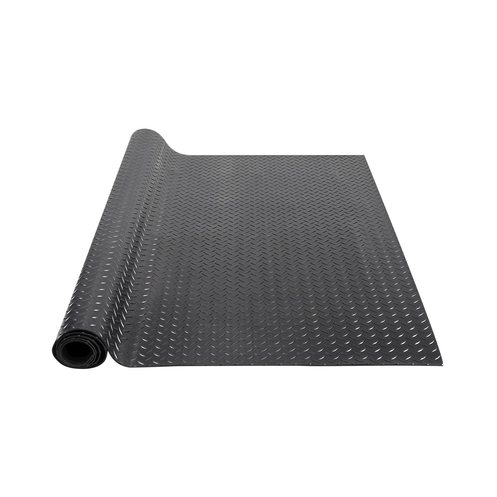 VEVOR Diamond-Plate Rubber Flooring Roll, 3 mm x 4 ft x 10 ft Garage Floor Mat, SBR Rubber Garage Flooring Roll, Easy to Clean, Diamond Plate Rubber Mat for Under Cars, Garage Industry Gym, Black
