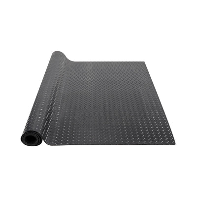 VEVOR Diamond-Plate Rubber Flooring Roll, 3 mm x 4 ft x 10 ft Garage Floor Mat, SBR Rubber Garage Flooring Roll, Easy to Clean, Diamond Plate Rubber Mat for Under Cars, Garage Industry Gym, Black