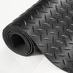 VEVOR Diamond-Plate Rubber Flooring Roll, 3 mm x 4 ft x 6 ft Garage Floor Mat, SBR Rubber Garage Flooring Roll, Easy to Clean, Diamond Plate Rubber Mat for Under Cars, Garage Industry Gym, Black