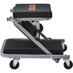 VEVOR Z-Creeper Seat, 2 in 1 Rolling Folding Car Creeper/Stool, 300 lbs Capacity Mechanic Creeper, Low Profile Creeper with 6 pcs Wheels for Garage, Shop, Auto Repair, Lay Down or Sit, Black