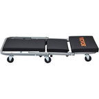 VEVOR Z-Creeper Seat, 2 in 1 Rolling Folding Car Creeper/Stool, 300 lbs Capacity Mechanic Creeper, Low Profile Creeper with 6 pcs Wheels for Garage, Shop, Auto Repair, Lay Down or Sit, Black