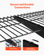 VEVOR 3-Tier Heavy Duty Wall Garage Shelving, 275 x 914 mm Steel Wall Mounted Shelving Unit, 275 x 914 mm Per Shelf Floating Storage Metal Rack for Garage with 204 kg Total Weight Capacity, Black