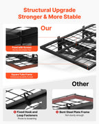 VEVOR 2-Tier Heavy Duty Wall Garage Shelving, 610 x 914 mm Steel Wall Mounted Shelving Unit with Hooks, 610 x 914 mm Per Shelf Floating Storage Metal Rack for Garage, 227 kg Total Weight Capacity