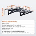 VEVOR Garage Storage Shelving, 2 Pack, 4 x 2 ft Heavy Duty Garage Shelves Wall Mounted, 500 lbs Load Capacity(Total) Garage Storage Rack Floating Shelves, Suitable for Shop, Shed, Garage Storage
