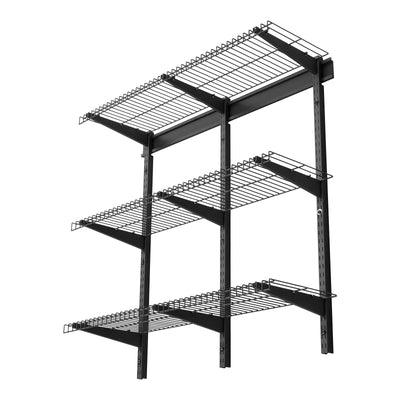 VEVOR 3-Tier Heavy Duty Wall Garage Shelving, 275 x 914 mm Steel Wall Mounted Shelving Unit, 275 x 914 mm Per Shelf Floating Storage Metal Rack for Garage with 204 kg Total Weight Capacity, Black
